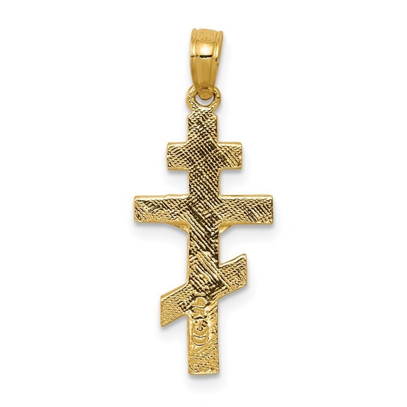 Million Charms 14k Eastern Orthodox Crucifix Necklace Charm Pendant
